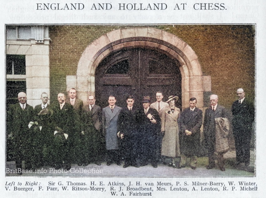 1937 British team vs Netherlands, 16 May, Amsterdam